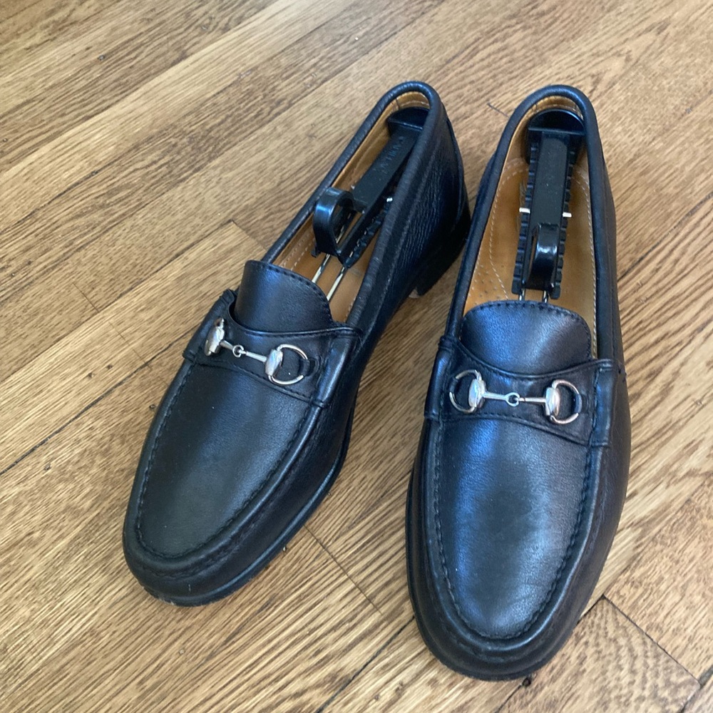 Alden Black Leather Bit Loafers